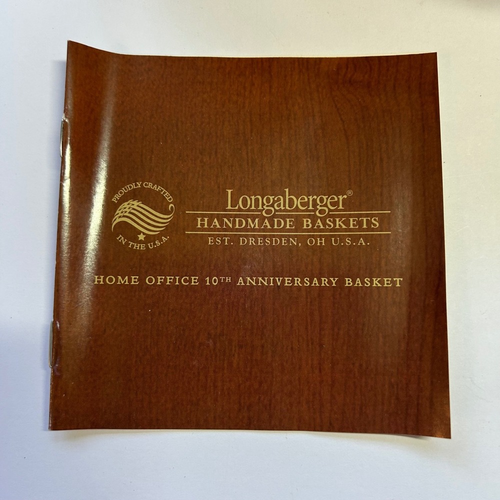 Longaberger Home Office 10th Anniversary Basket 2007 Lid Liner Protector NEW - Picture 9 of 13